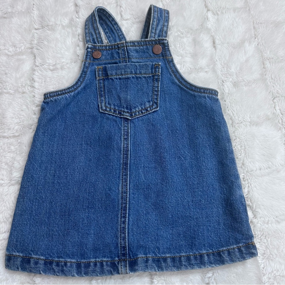Old Navy Toddler Blue Denim Overall Dress w/Adjustable Straps Size 18-24 months